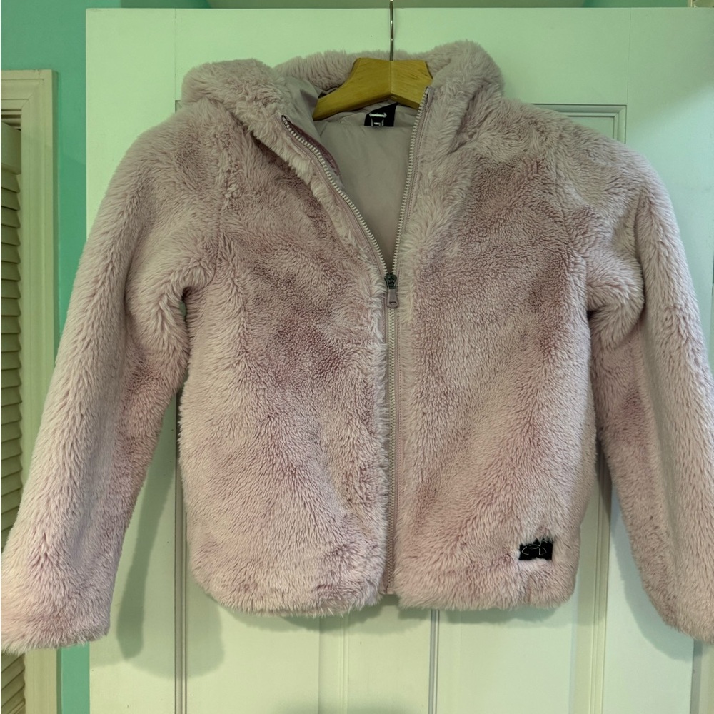 Under Armour Kids Light Pink Fuzzy Puffer Jacket